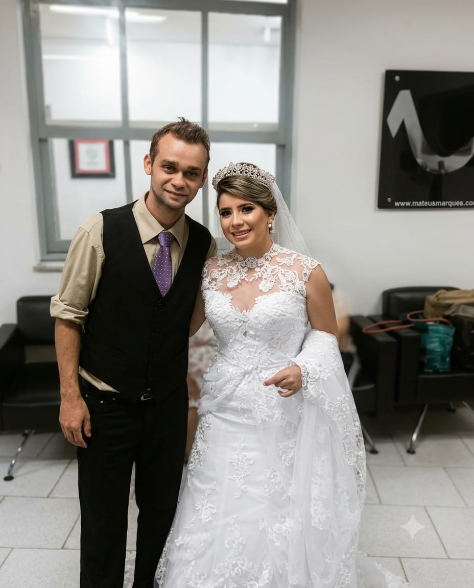 Felipe Marques com noiva finalizada